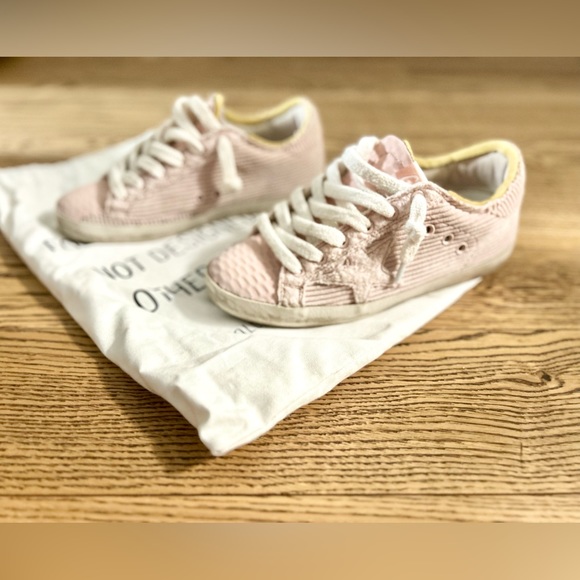 Golden Goose Shoes - Golden Goose Pink Corduroy Super Star Sneaker
